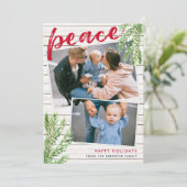 Paix, Snowy À feuillage persistant 2 Photo Carte d (Debout devant)