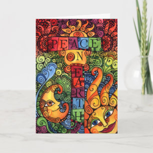 Paix sur la carte de Noël de la terre