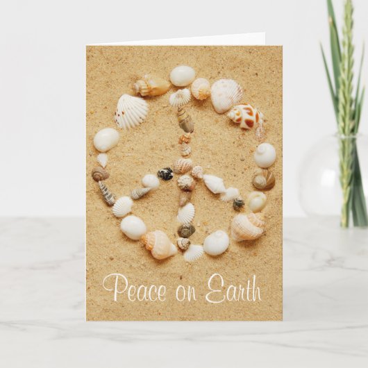 Paix sur la carte de signe de paix de coquillage (Devant)