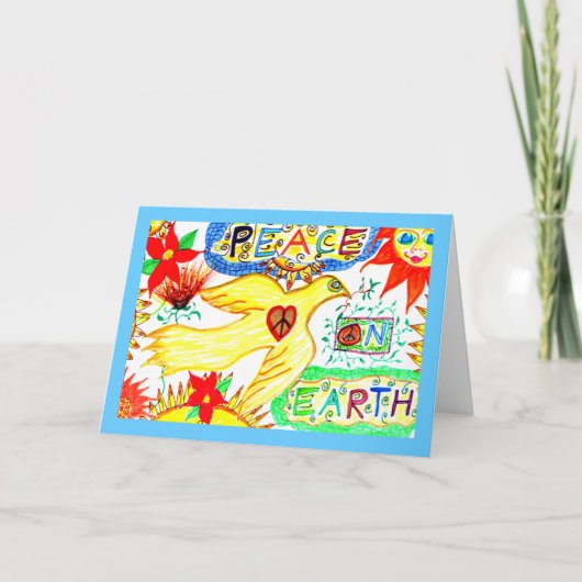 Paix sur la carte de voeux de colombe de la terre (Devant)