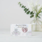 Paix sur le carte de visite rose de ruban d'ailes (Debout devant)