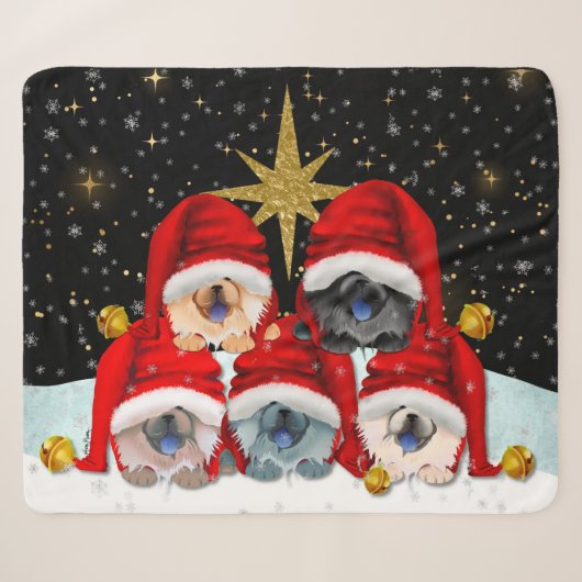 PAIX SUR TERRE  5 chows couverture SHERPA (Devant (Horizontal))