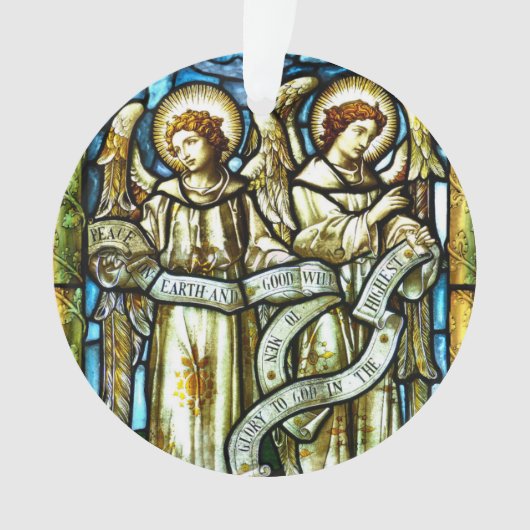 Paix sur Terre Anges Ornement de Noël (devant)