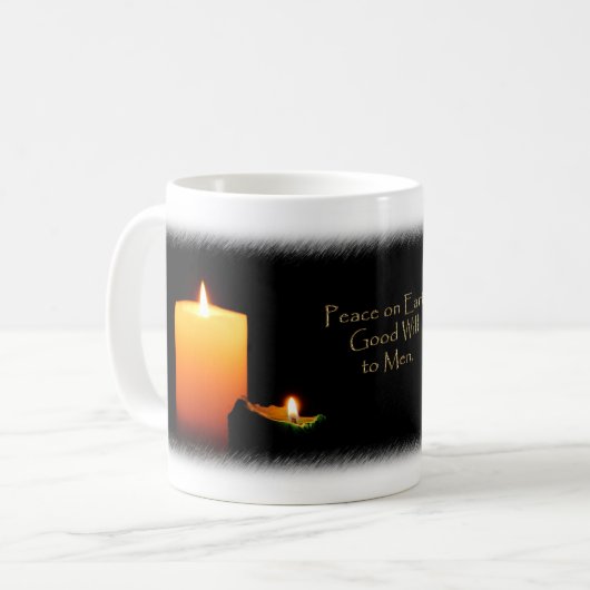 Paix sur Terre Bougies de Noël Mug (Devant gauche)