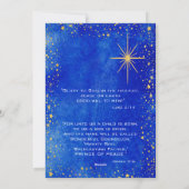 Paix sur Terre Carte de Noël bleue et or (Dos)