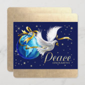 Paix sur Terre. Carte de Noël de Peace Dove (Devant / Derrière)