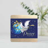 Paix sur Terre. Carte de Noël de Peace Dove (Debout devant)
