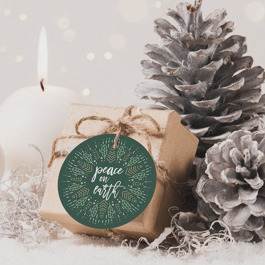 Paix sur Terre | Étiquettes cadeaux de vacances