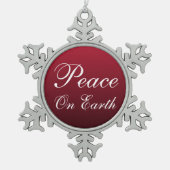 Paix sur Terre Flocon de neige Ornement de Noël (Devant)