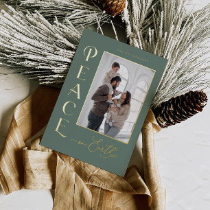 Paix sur Terre Gold Foil Carte de Noël