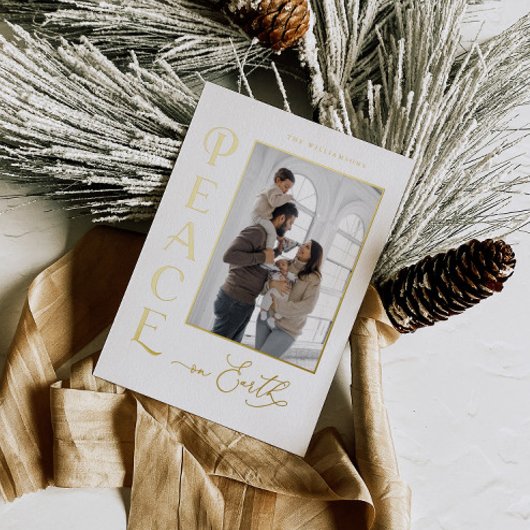 Paix sur Terre Gold Foil Carte de Noël