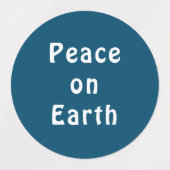 Paix sur Terre Minimaliste Étiquettes Bleus (Design 1)