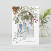 Paix sur Terre Noël Carte photo vert (Debout devant)