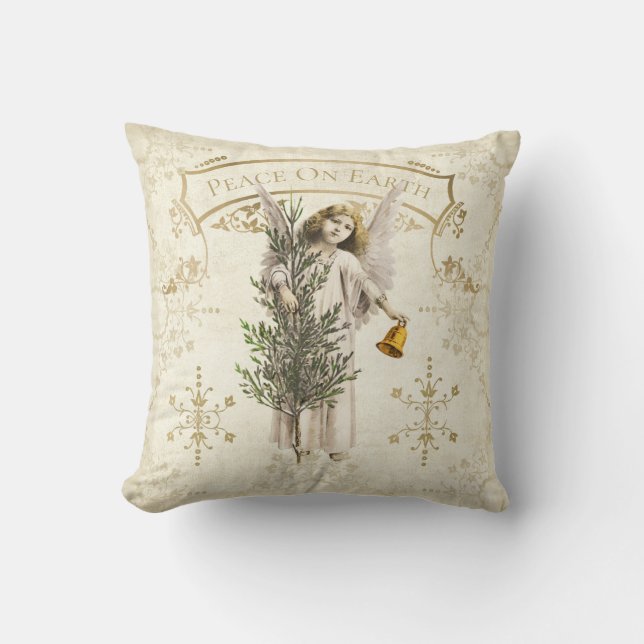 Paix Sur Terre Oreiller Vintage Angel (Recto)