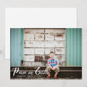 Paix sur Terre Typographie Photo Carte de Noël (Devant / Derrière)