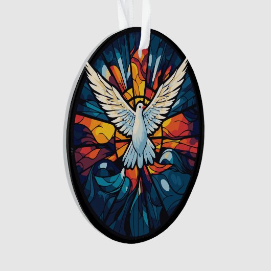 Paix sur Terre Vitrail Dove Conception de Noël (devant)