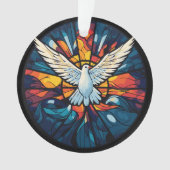 Paix sur Terre Vitrail Dove Conception de Noël (devant)