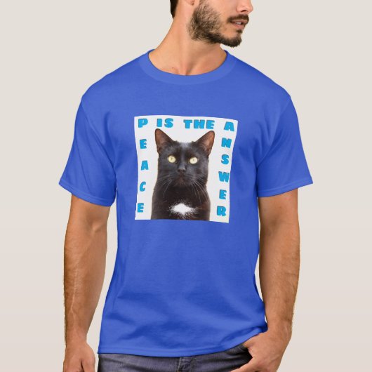 Paix - T-shirt chat (foncé) (Devant)
