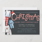 Pajama de Noël Invitation de fête d'anniversaire (Devant)