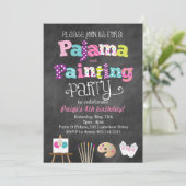 Pajama en het Schilderen van de Stijl Uitnodiging  (Staand voorkant)