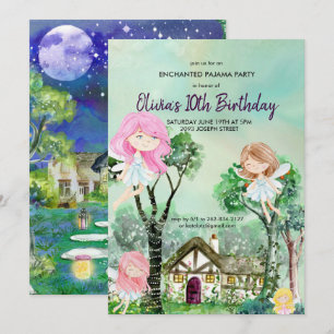 Pajama Fairy Stwood Party Anniversaire Invitation