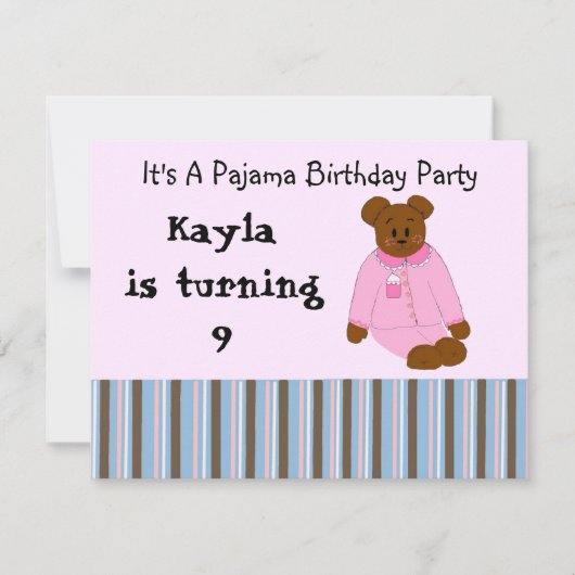 Pajama Party Anniversaire Invitations (Devant)