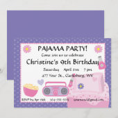 Pajama Party Birthday Kaart (Voorkant / Achterkant)