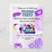 Pajama Party Invitation template (Devant / Derrière)
