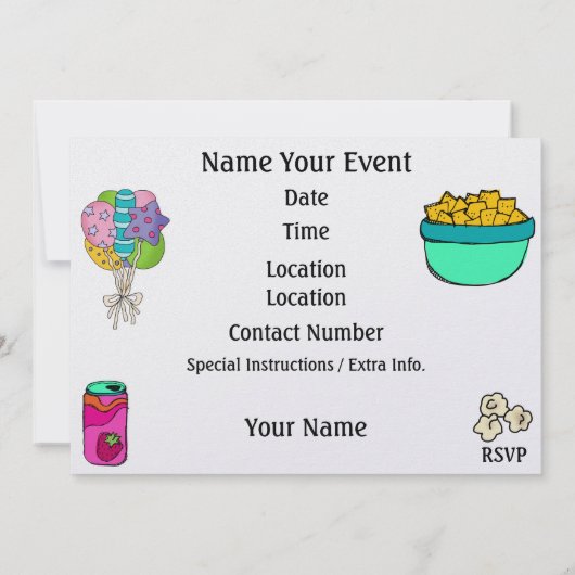 Pajama Party / Slaap over - SRF Kaart (Achterkant)