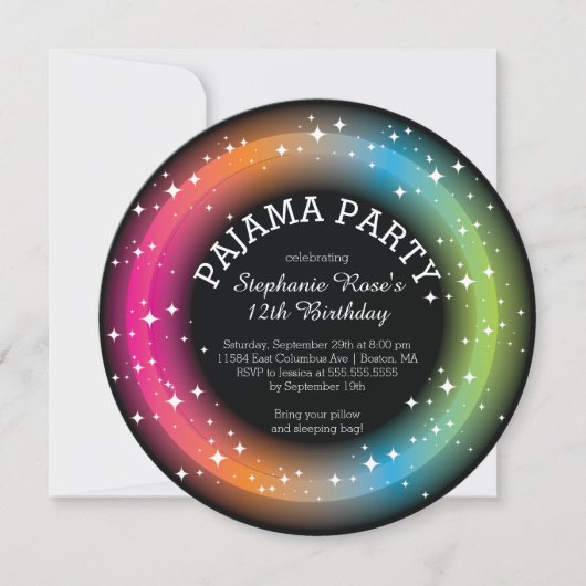 Pajama Sleepover Birthday Party Kaart (Voorkant)