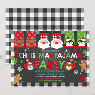 Pajamas de Noël Invitation de fête Pajamas de vaca