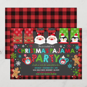 Pajamas de Noël Invitation de fête Pajamas de vaca