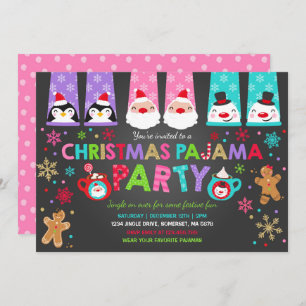 Pajamas de Noël Invitation Fête du Pajamas
