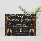 Pajama's en Prosecco-kerstvrijer Kaart (Staand voorkant)