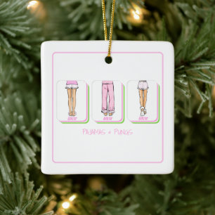 Pajama's & Pungs Mahjong Dames Gepersonaliseerd Keramisch Ornament