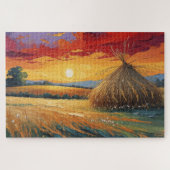 Pajar solitario al atardecer legpuzzel (Horizontaal)