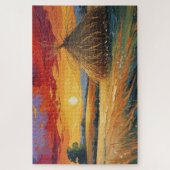 Pajar solitario al atardecer legpuzzel (Verticaal)