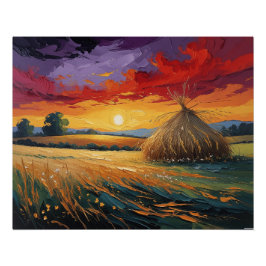 Pajar solitario al atardecer perfect poster