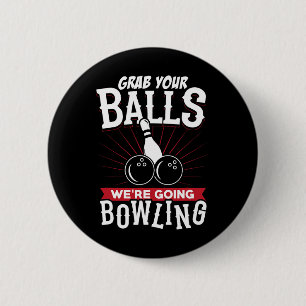 Pak Aan We Gaan Bowlen - Bowling Shirt Ronde Button 5,7 Cm