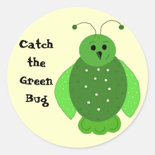 Pak de Groene Bug Ronde Sticker (Voorkant)