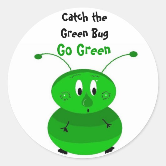 Pak de Groene Bug Ronde Sticker (Voorkant)