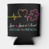 Pak deze "Live Love Accept Autism Awareness" als e Blikjeskoeler (Voorkant)