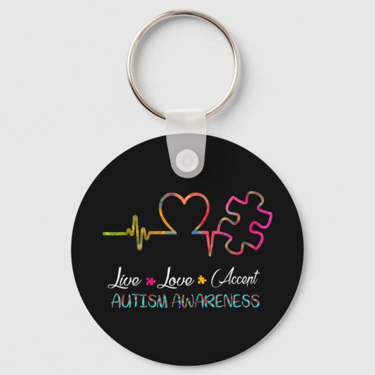 Pak deze "Live Love Accept Autism Awareness" als e Sleutelhanger (Voorkant)