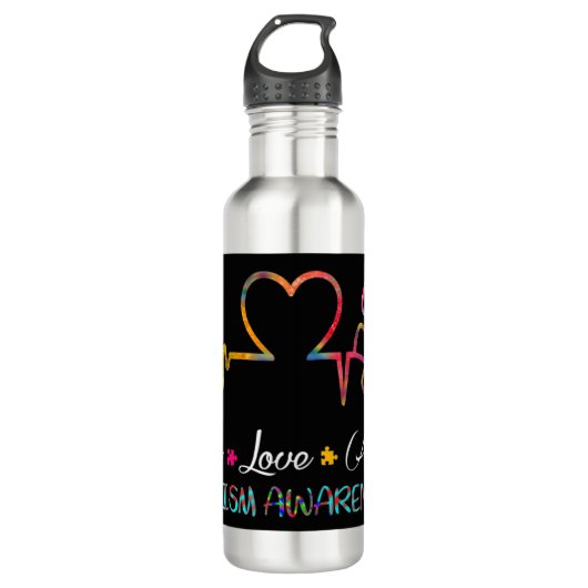 Pak deze "Live Love Accept Autism Awareness" als e Waterfles (Voorkant)