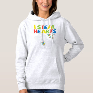 Pak deze schattige I Steal Hearts Trex Dinosaur T- Hoodie