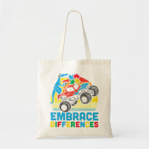 Pak deze schattige Trex Monster Truck Embrace Diff Tote Bag