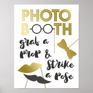Pak een charmante nep gouden fotohokje prop poster