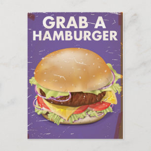 Pak een Hamburger Vintage Voedselposter. Briefkaart