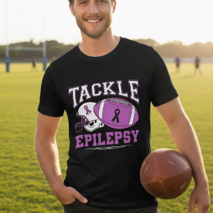 Pak Epilepsie Paarse Lint Voetbal Tri-Blend Shirt