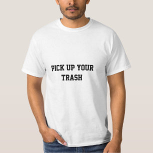 Pak je afval op t-shirt